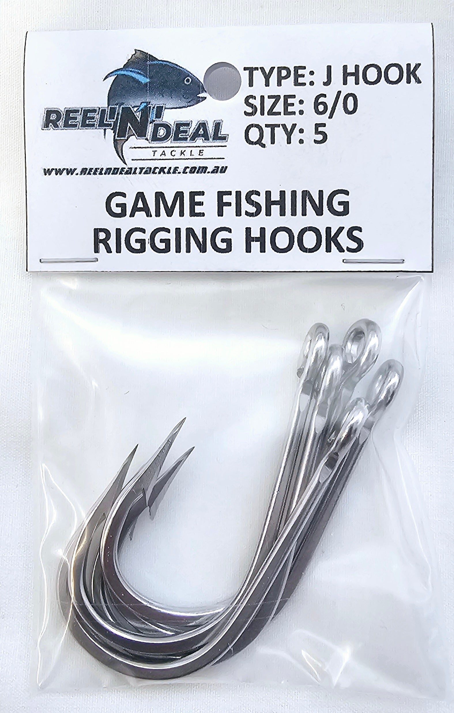 Stainless Steel Rigging J Hooks 6/0 5 Pack – REEL 'N' DEAL TACKLE
