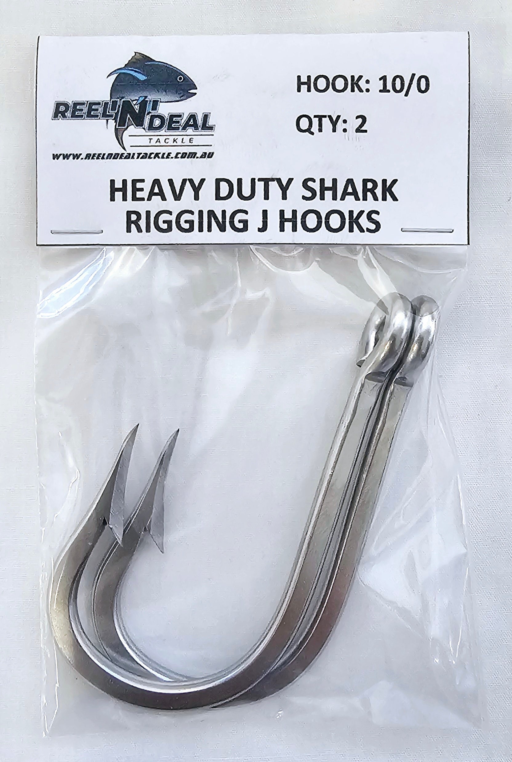 Shark Stainless Steel Rigging J Hooks 10/0 2 Pack – REEL 'N' DEAL TACKLE