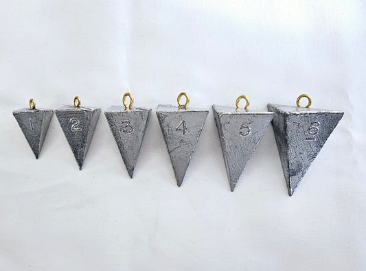 Lead Fishing Weights - Pyramid Sinkers - 3 Sided Pyramid Sinkers -  Ocean-Angler