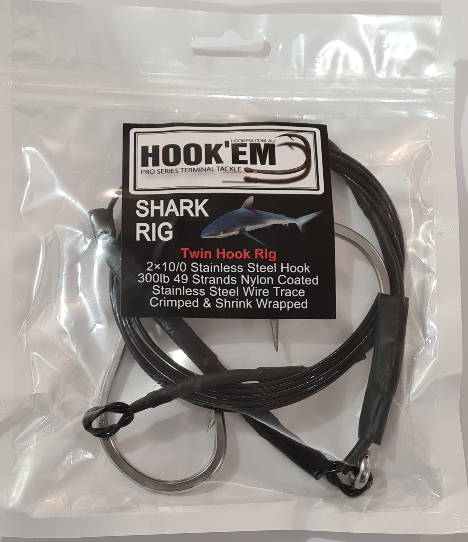 Shark Fishing Rig Double Tuna Hook Rig Shark Leaders 400lb Super Strong  Stainless Steel Cable Wire Leader Shark Rigs Saltwater Fishing Tackle